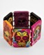 Celebrate Dia De Los Muertos (Day of the Dead) with this hip skull bracelet, or wear it year-round if you absolutely love skulls! This bracelet is made using super-strong and flexible beading wire and six different square skull charms. Its funky, wearable art for your fashionable wrist! Bracelet is one-size-fits-all. 