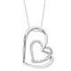 Sterling Silver Antiqued CZ Thank You Mother 18in Hearts Necklace