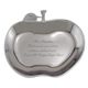What better way to show appreciation for a teacher or professor than with this elegant silver apple dish. This apple dish measures and can be personalized with a special heartfelt message. Apple dish measures 9" x 8 1/4" A special gift idea for holiday gifts for teacher, teacher retirement gifts or teacher appreciation gifts and to celebrate a special teacher graduation. 