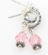 A simple drop earring made from swarovski crystals and sterling silver. Choose between the standard pink (as shown) or a birthmonth color.